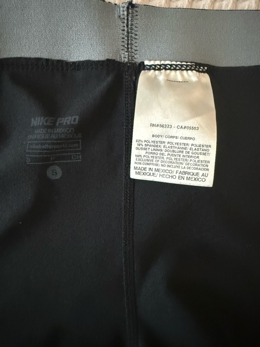 Nike Pro Black Women's Bike Shorts with White Swoosh - Picture 3 of 3